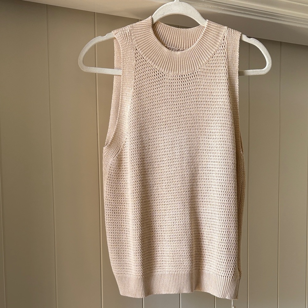 Commense Sleeveless Knit Tank in Light Beige